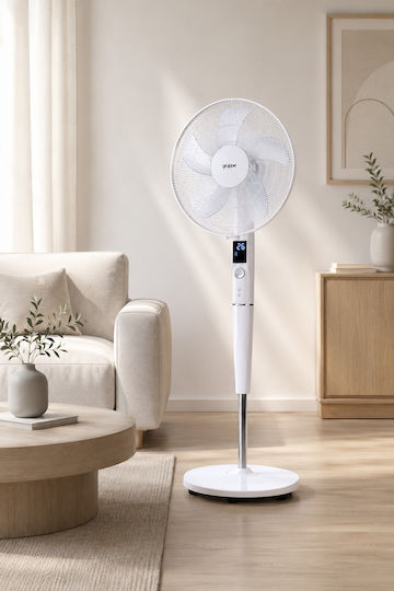 Gruppe Fs40-15arb Ανεμιστήρας Ορθοστάτης 30W με Τηλεχειριστήριο Λευκός