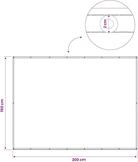 vidaXL Beige Shade Divider with PU Coating 1.5x2x2m 160gr/m²