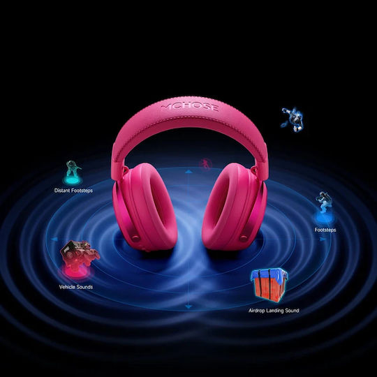 MCHOSE MC-X9-1 Căști Gaming Wireless Over Ear cu Conectivitate Bluetooth Albe pentru PC