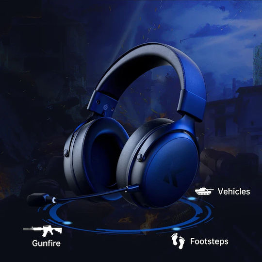 MCHOSE V9 Pro Ασύρματο Over Ear Gaming Headset με σύνδεση Bluetooth Icy White for PC
