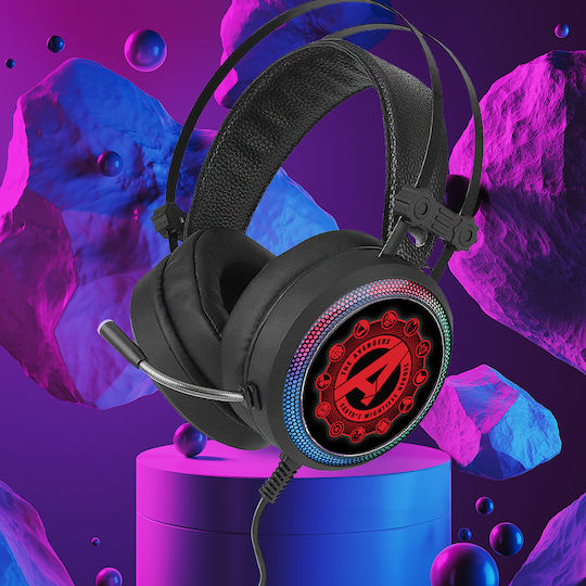 ERT Group Avengers Über Ohr Gaming-Headset mit Verbindung USB Schwarz