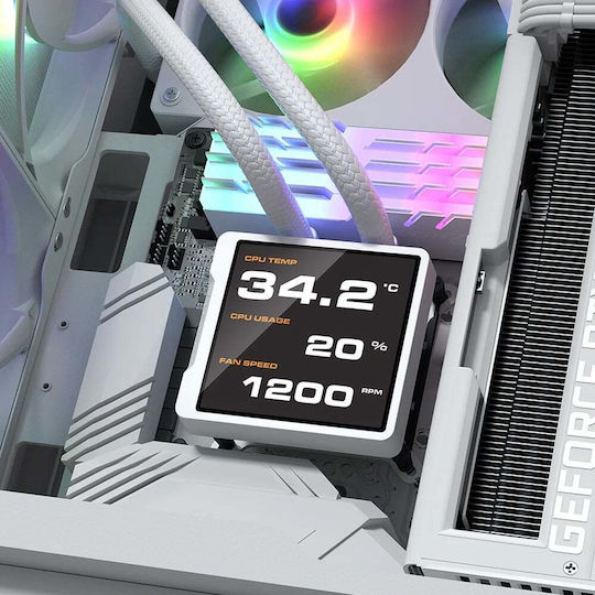 Cougar Poseidon Vistek Water Cooling System AIO CPU with 2 120mm Fans and ARGB Lighting White
