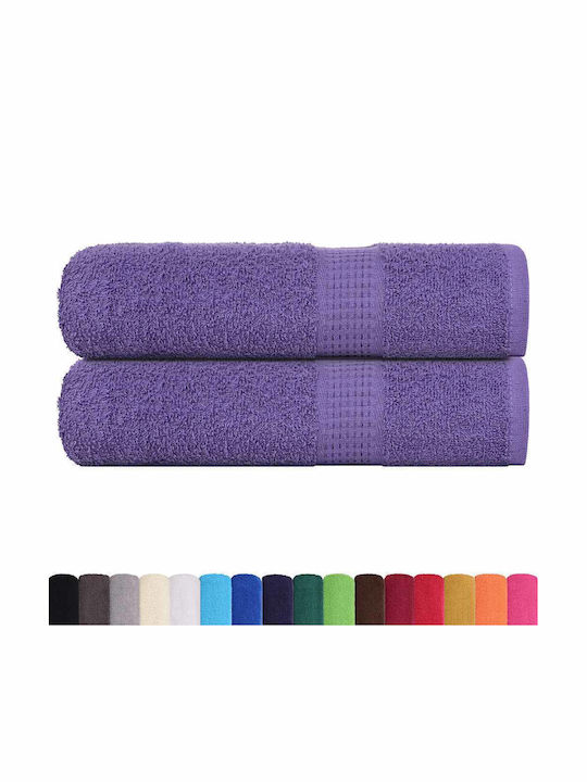 vidaXL Body Towel 70x140cm Purple 2 Pieces Weight 360gsm