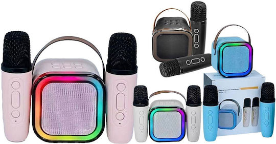 HOMie Karaoke Speaker with Wireless Microphones and Lighting Effects 88-481 Beige