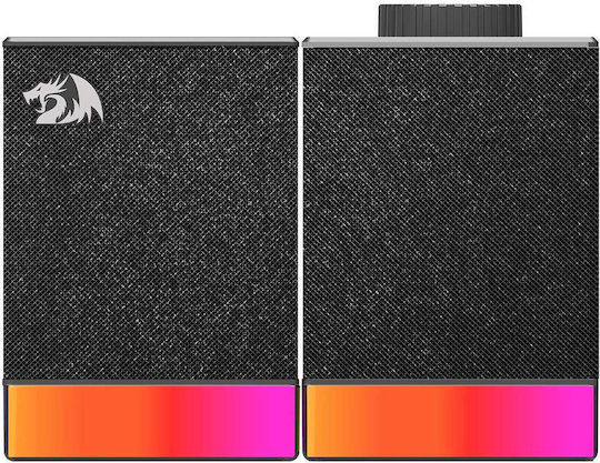 Redragon Ηχεία Υπολογιστή 2.0 με RGB Φωτισμό και Bluetooth Ισχύος 10W Μαύρα