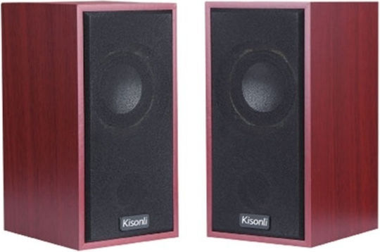 Kisonli T-003 Computerlautsprecher 2.0 mit Leistung 6W Rote