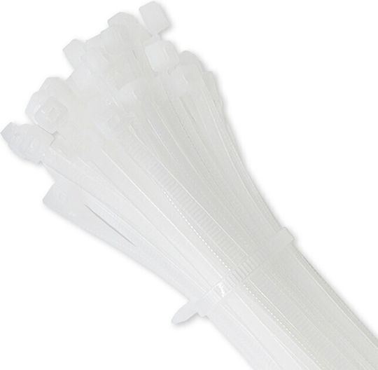 Qoltec Δεματικά Καλωδίων Πλαστικά 300mmx4.8mm σε Λευκό χρώμα (100τμχ) (52207)