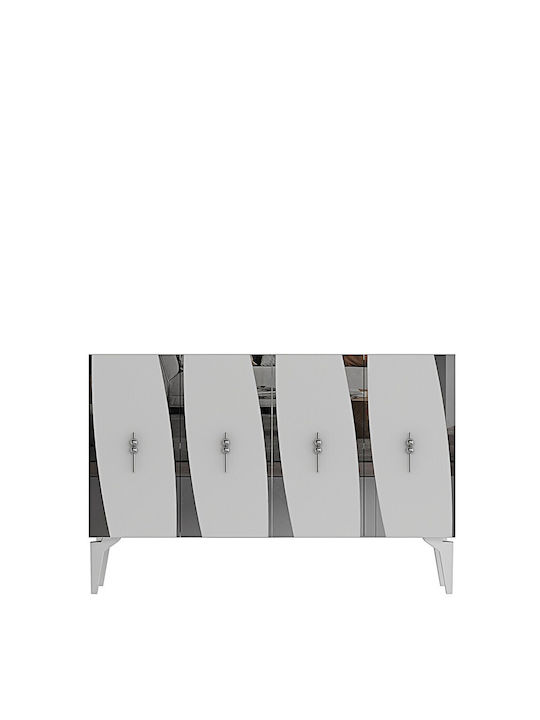 SteweHome Sideboard Holz 120x32x79cm Weiß
