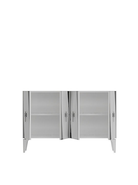 SteweHome Sideboard Holz 120x32x79cm Weiß