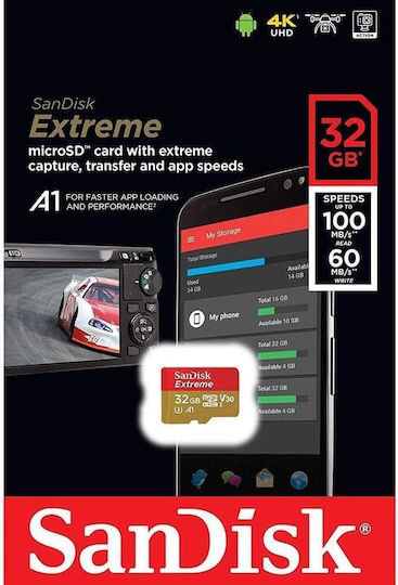 Sandisk Extreme microSDHC 32GB U3 V30 A1 UHS-I 100MB/s