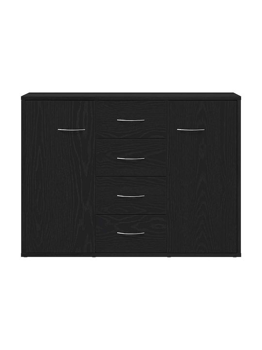 Wooden Sideboard with Drawers Black Oak 88x30x64cm