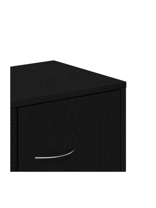 Wooden Sideboard with Drawers Black Oak 88x30x64cm
