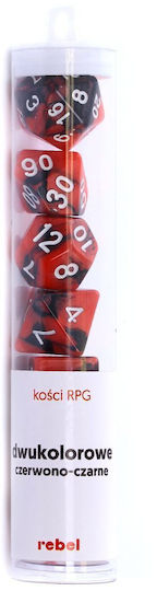 Rebel Complete Dice Set Rebel Rpg Two-tone Red Black 106475