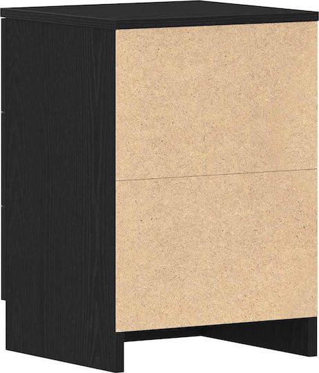 Black Wooden Bedside Table 38x35x55cm