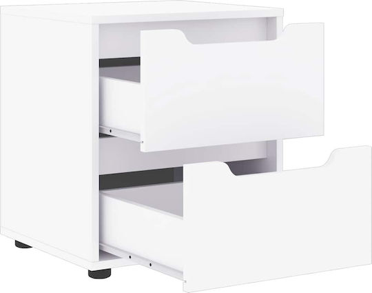 White Wooden Bedside Table 45x40x50cm