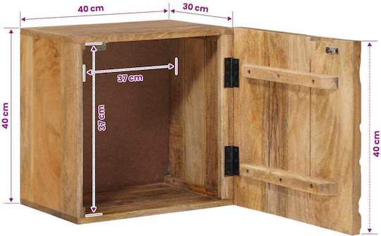 Нощно Шкафче Дървено Кафяво 40x30x40см