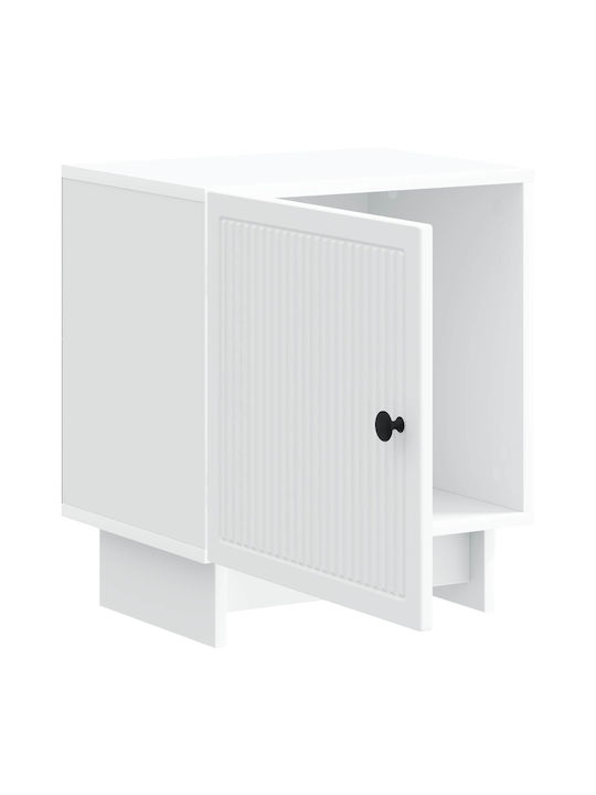 White Wooden Bedside Table 43x34.5x50cm