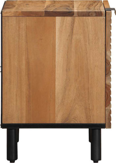 Metal Bedside Tables With Beige Glass Surface 2 Pieces 40x33x46cm
