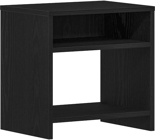 Wooden Bedside Tables With Black Metal Legs 2 Pieces 40x30x40cm