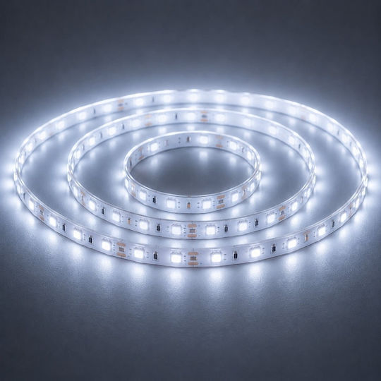 Elmark Αδιάβροχη Ταινία LED 24V Ψυχρό Λευκό Φως 1m Τύπου SMD2835
