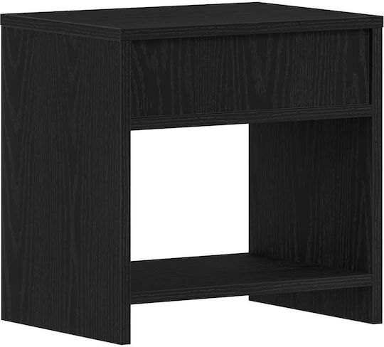 Wooden Bedside Tables With Black Metal Legs 2 Pieces 40x30x40cm