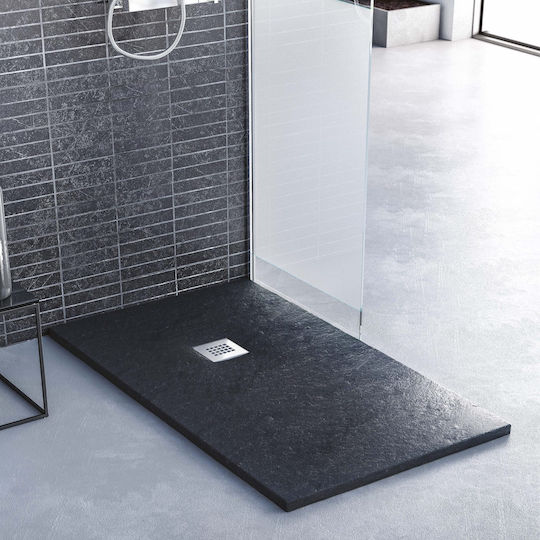 Sanitec Flat Stone Karisto Acryl Duschen 130x90cm Grau