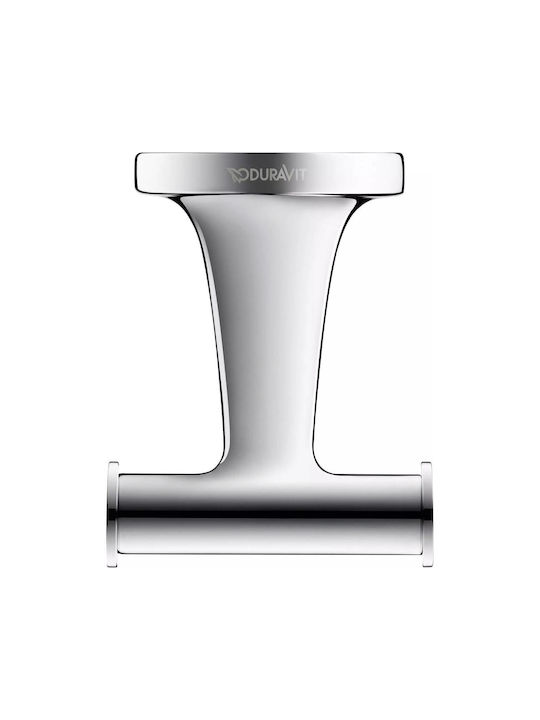 Duravit Двойна Кука за Баня с Винтове Сребриста