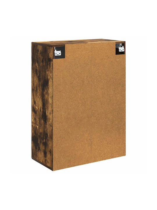 Dulap Suspendat Din Lemn De Stejar Fumuriu 66x34,5x90cm
