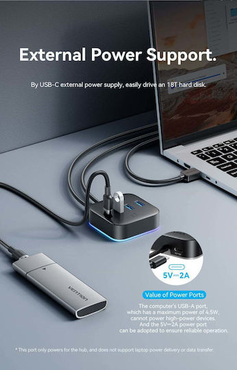 Vention Hub 4 Θυρών USB 3.2 με σύνδεση USB-A