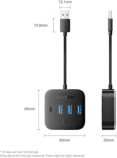 Vention Hub 4 Θυρών USB 3.2 με σύνδεση USB-A