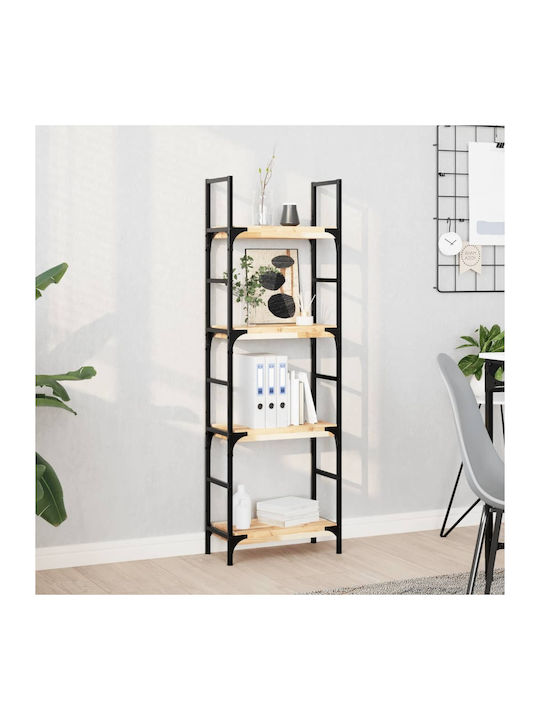 vidaXL Правоъгълен Рафт За Книги От Масивно Дърво Акация 60x20x4см 4008765
