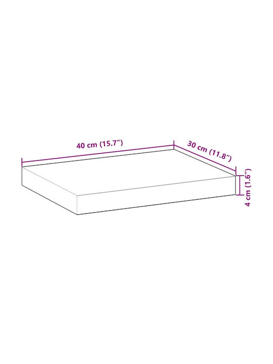 vidaXL Rechteckiges Bücherregal aus Massivholz Akazie 40x30x4cm 4008839