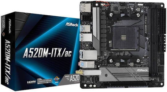 ASRock Motherboard Mini-ITX mit AMD AM4 Steckdose A520M-ITX/AC