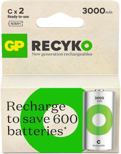 Genius Pack Επαναφορτιζόμενες Μπαταρίες C Ni-MH 3000mAh 1.2V 2τμχ