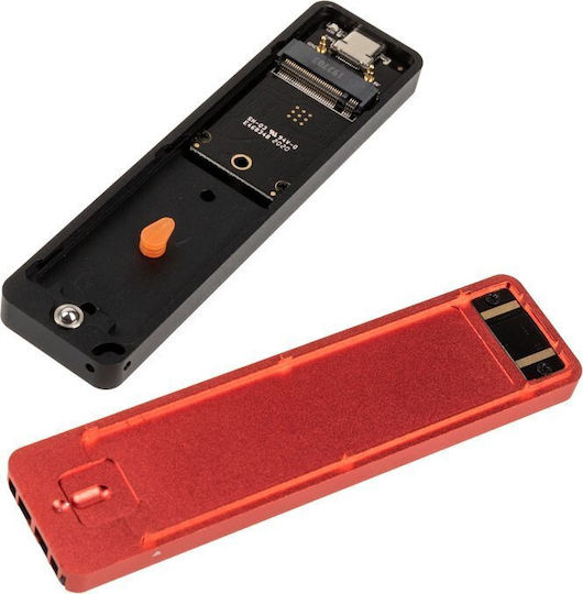 Akasa External Hard Drive Case M.2 PCI-Express / SATA III NVME with connection Type-C in Black/Red with RGB fan color