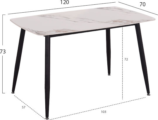 Τραπεζαρία Raven με 4 Καρέκλες 120x70εκ. Τραπεζαρία Raven με 4 Καρέκλες 120x70εκ.