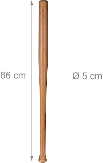 Bâtă Baseball Relaxdays Lemn de Fag 86x5cm Culoare Naturală Greutate 870g Set Sacoșă Iută