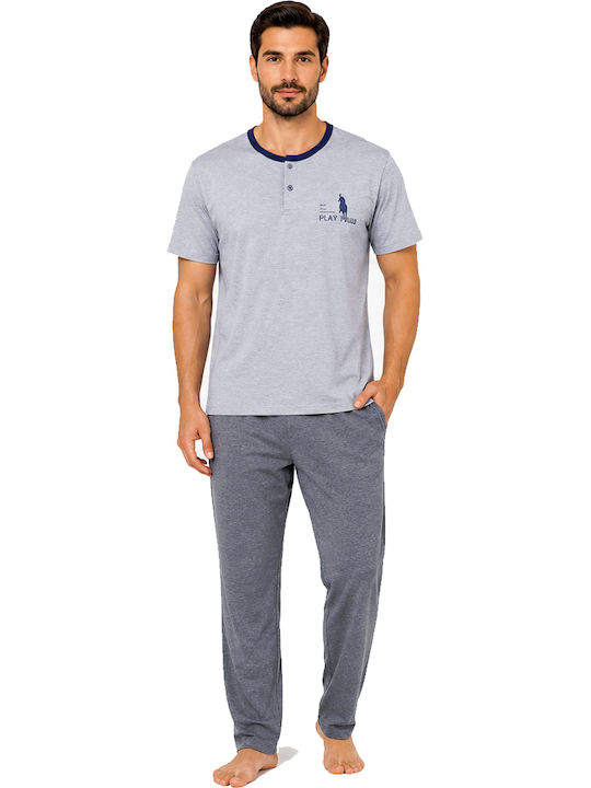 Cool Sommer Herrenpyjama Grau