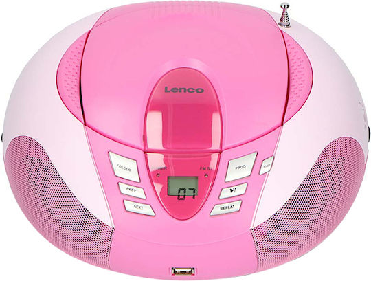 Lenco Φορητό Ηχοσύστημα με CD / MP3 / USB / Ραδιόφωνο Ροζ