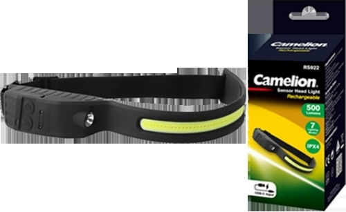 Camelion Rechargeable LED Head Flashlight IPX4 with Maximum Brightness 500lm