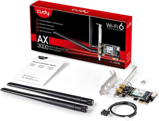 Cudy v2 Ασύρματη Κάρτα Δικτύου Wi‑Fi 6 (3000Mbps) PCI-e