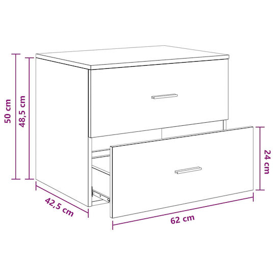 vidaXL Dulap De Baie 62,5x44,5x50cm Maro