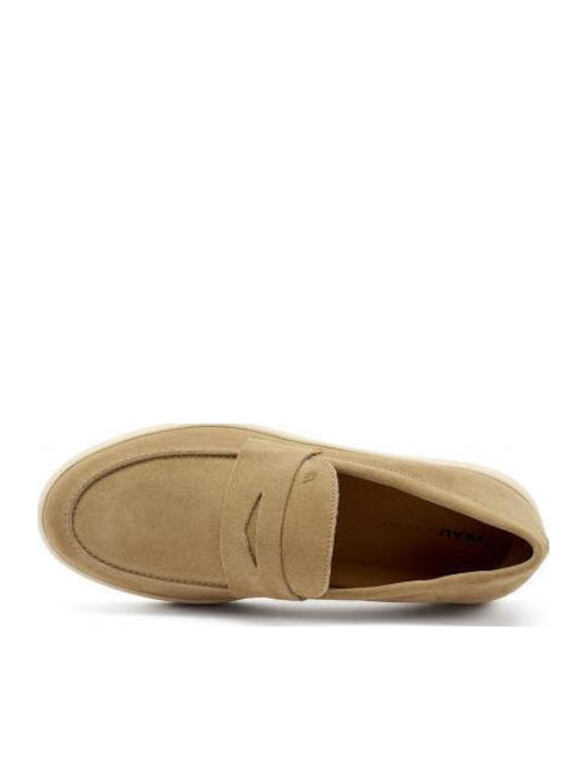 Suede Ανδρικά Loafers σε Καφέ Χρώμα