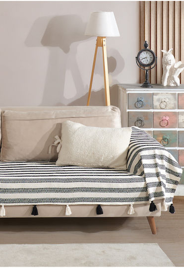SteweHome Three-Seater Sofa Throw 110x300cm Black