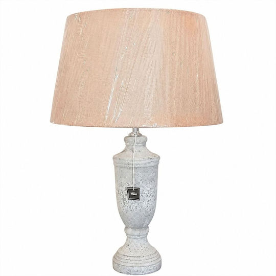 La Belle Maison Ceramic Table Lamp for E27 Fitting with Beige Shade and Gray Base D487A