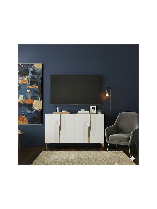 SteweHome Sideboard Holz 120x30x75cm Weiß