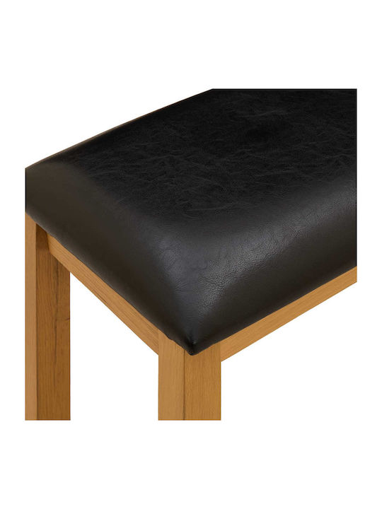 Dining Bench With Wooden Surface Black 95x32x45cm