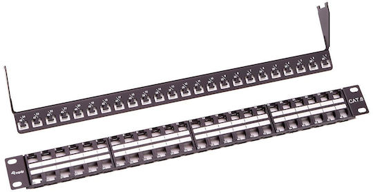 Equip Keystone Patch Panel für Rack 1U 19" 48 Ports cat6 Schwarz