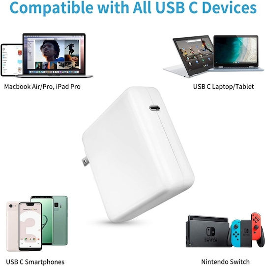 G56 USB-C Φορτιστής Laptop 96W για Apple με Αποσπώμενο Καλώδιο Τροφοδοσίας