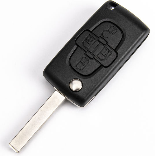 Телеремонт Ключ За Кола Електронен Peugeot 107 407 807 1007 Id46 433mhz